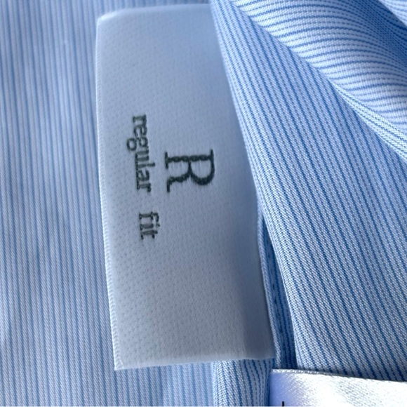 Ermenegildo Zegna Rossini blue micro striped regular fit dress shirt | 44 / 17.5 - Picture 13 of 16